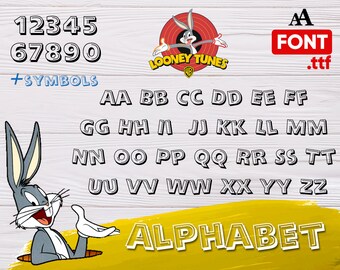 Looneytunes font svg, Looneytunes letters, Looneytunes number, Looneytunes alphabet, dxf, svg, eps, pdf