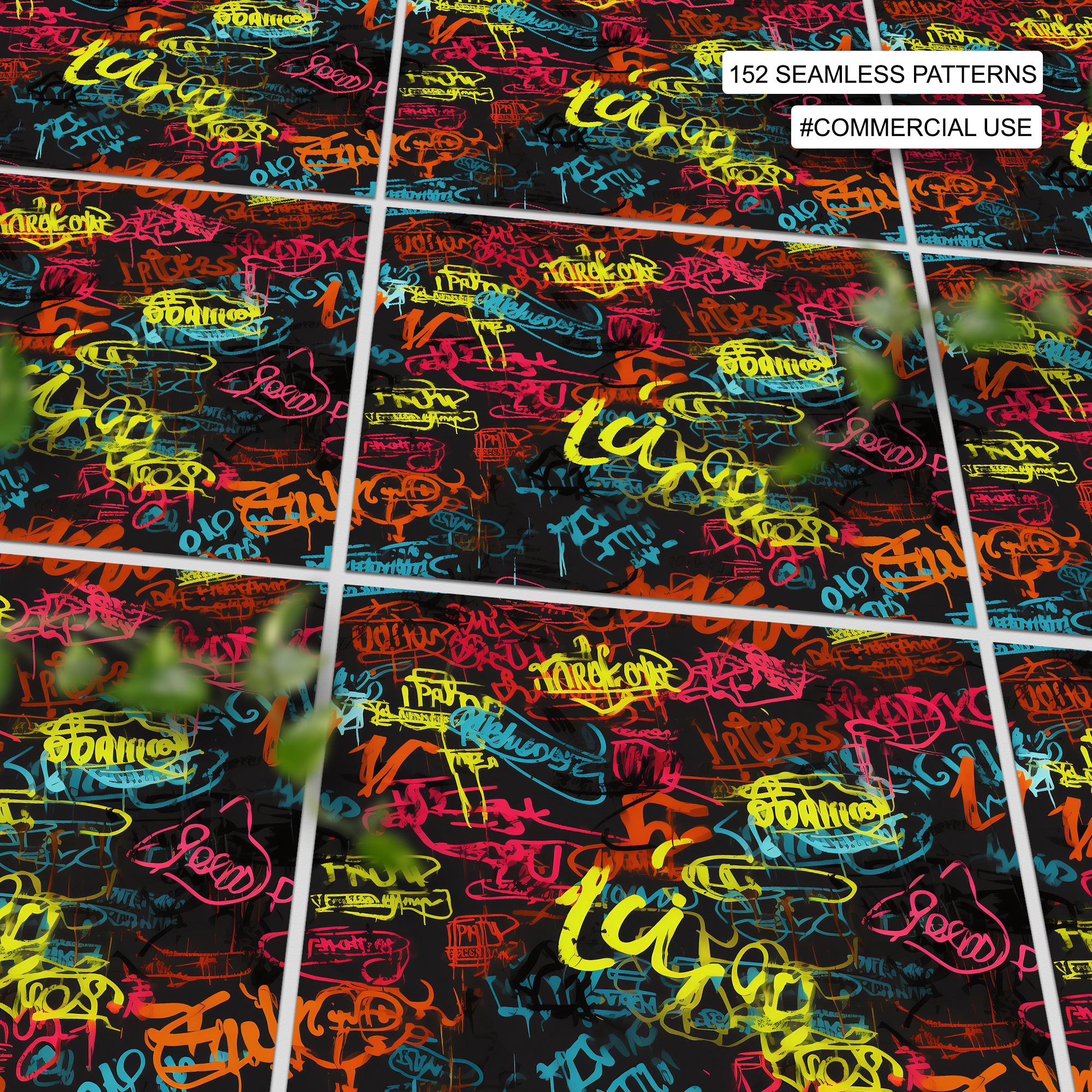 152 Calligraffiti 2 Seamless Pattern | Digital Seamless Pattern ...