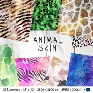 25 Animal Print Seamless Pattern | Leopard Print Digital Seamless Pattern | Digital Paper | Photoshop Patterns | Zebra Print Patterns