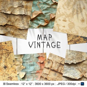31 Vintage Landkarte Muster Hintergrund | Alte Karte Digitales nahtloses Muster | Vintage Landkarte Digitales Papier | Photoshop Pirate Map Patterns