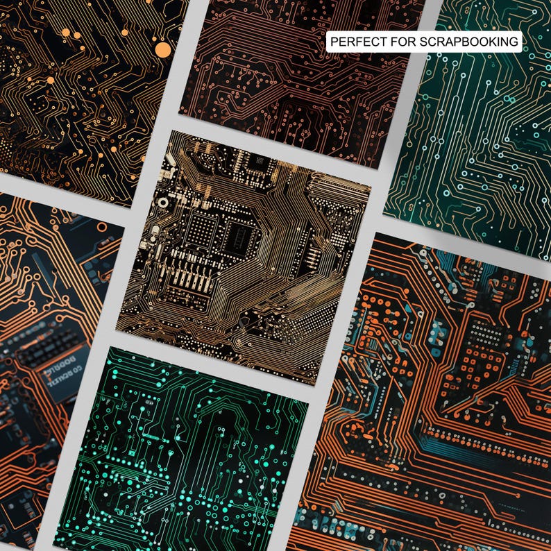 126 Circuit Seamless Pattern | Digital Seamless Pattern Classic Green ...