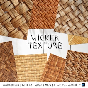 144 Wicker Seamless Pattern | Digital Seamless Pattern Natural Rattan Wicker | 3d Wicker Digital Paper | Photoshop Bamboo Wicker Patterns