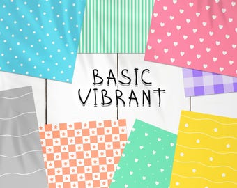 105 Basic Vibrant Seamless Patterns | Vibrant Baby Digital Paper | Vibrant Printable Background | Cute Digital Paper 12x12 300DPI PNG