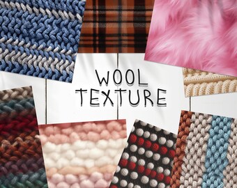 125 Lana Seamless Pattern / Digital Seamless Pattern Tessuto lavorato a maglia / Lana 3d Carta digitale / Photoshop Felted Wool Patterns / Lana lavorata a maglia