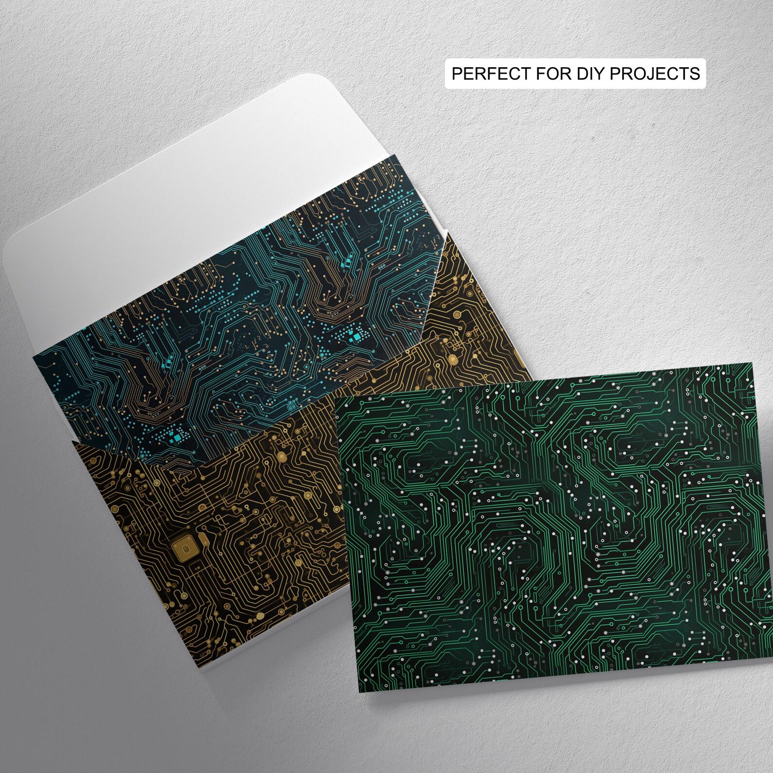 Microprocessor Pattern Art 126 Circuit Seamless Pattern | Digital Seamless Pattern Classic Green ...