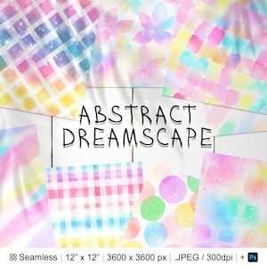 25 Abstract Dreamscape Seamless Pattern | Abstract Geometric Digital Seamless Texture | Abstract Digital Paper | Photoshop Abstract Patterns