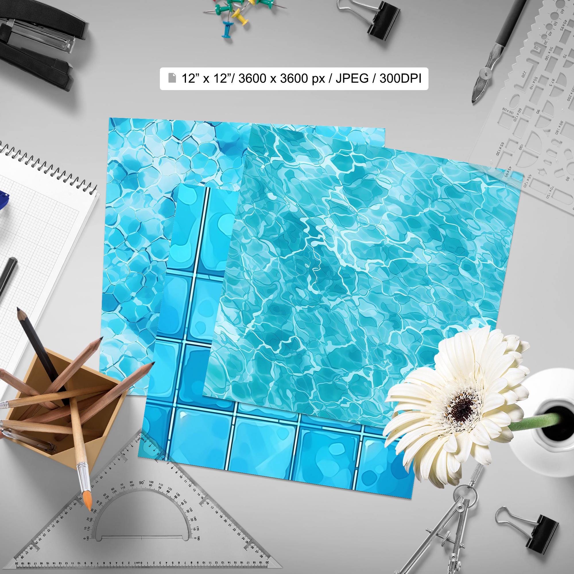77 Water Pool Seamless Pattern | Digital Seamless Pattern Swimming Pool ...