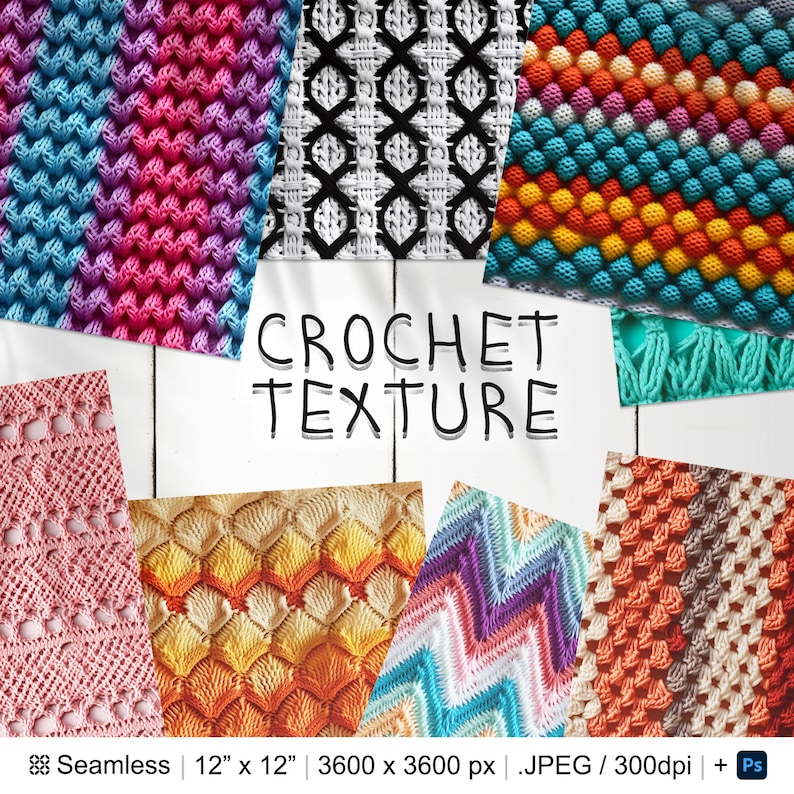 Large Crochet Pattern Background 120 Crochet Seamless Pattern Background | Digital Seamless Pattern ...