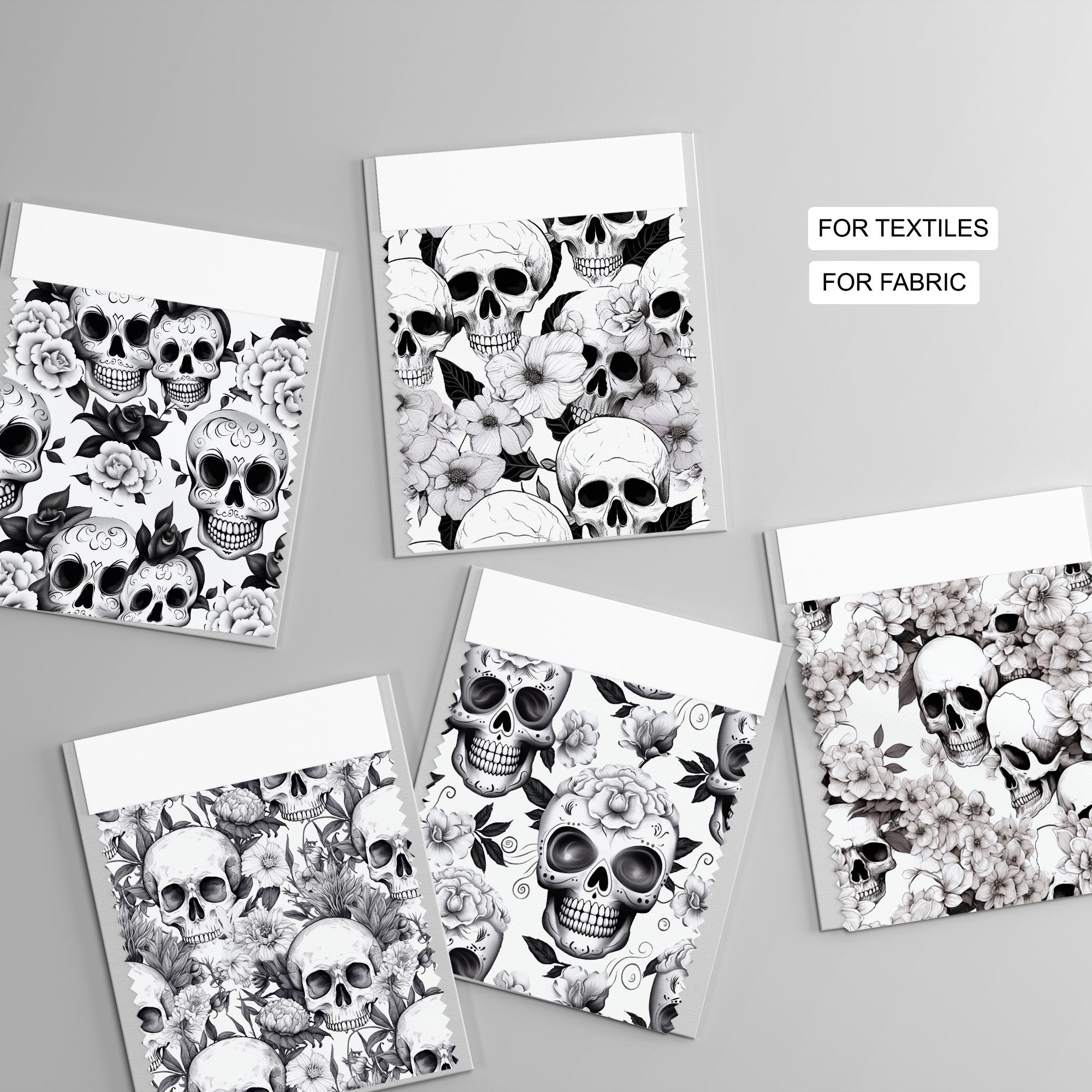 152 Skull Seamless Pattern | Digital Seamless Pattern Gothic Skull | 3d ...