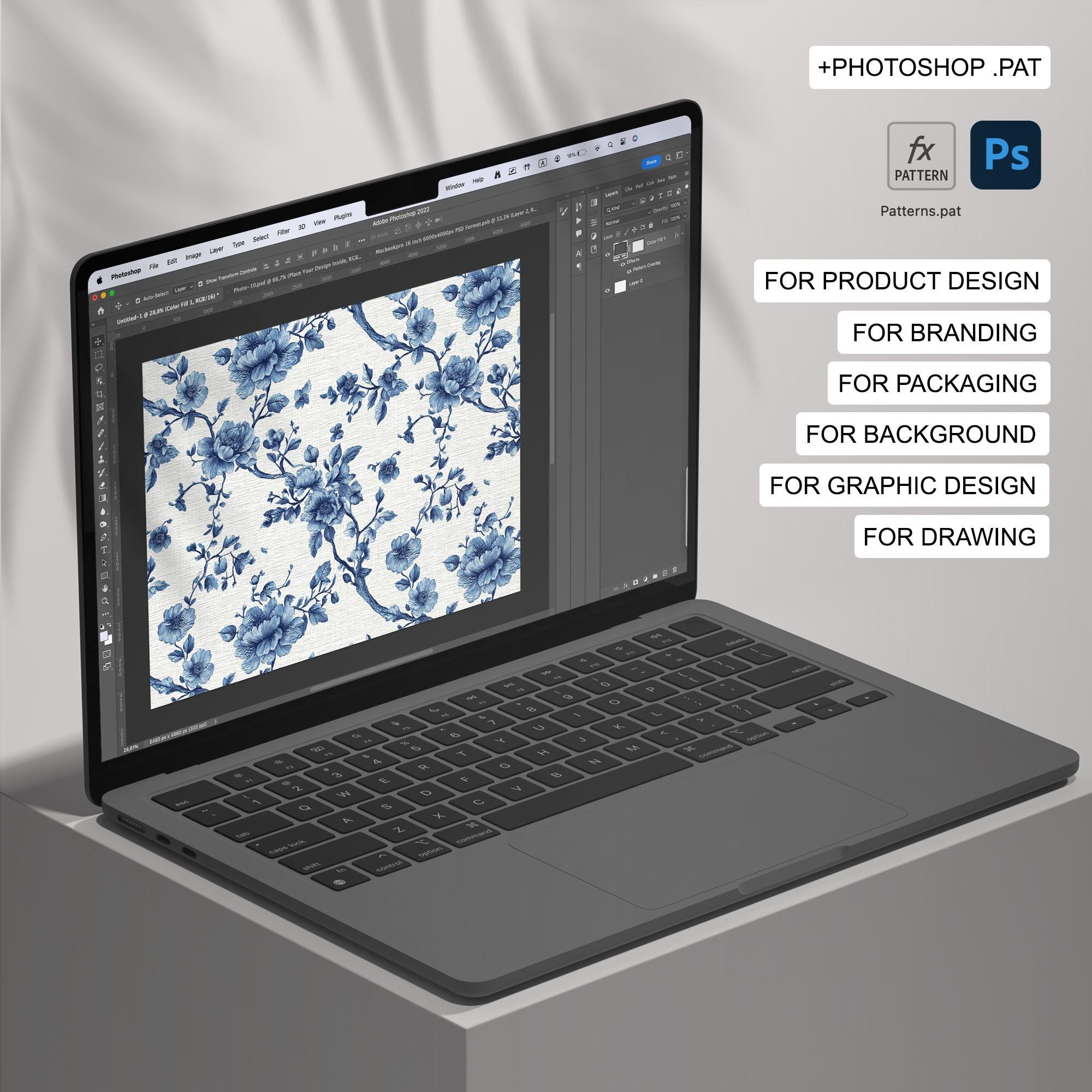 32 French Blue Floral Toile De Jouy Seamless Pattern Backgrund | Toile ...