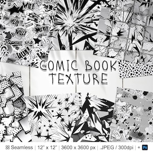 186 Fumetti Seamless Pattern / Digital Seamless Pattern Pop Art Chaos / 3d Speech Bubble Carta digitale / Photoshop Fumetti Pattern