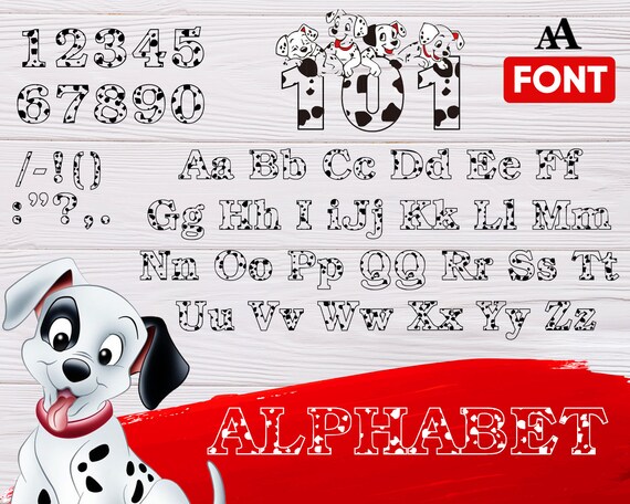 Download 101 Dalmatians Font Svg Dalmatians Alphabet Dalmatians Etsy 3D SVG Files Ideas | SVG, Paper Crafts, SVG File