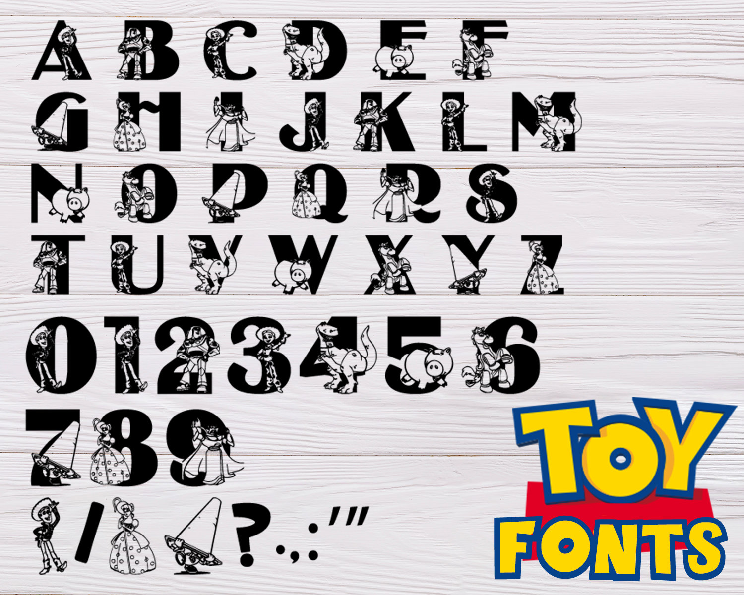 TOY STORY FONT svg toy story alphabet toy story numbers toy Etsy