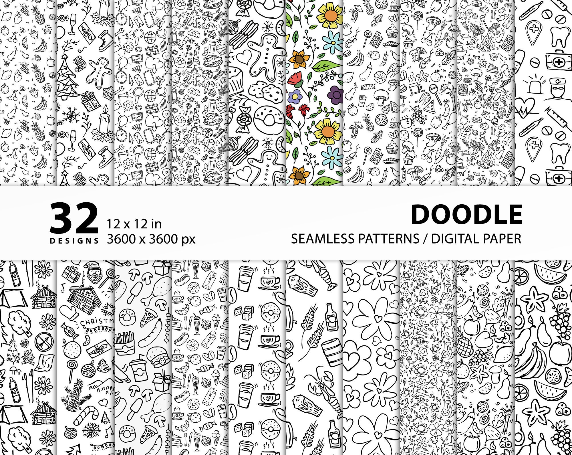 Doodle Wallpaper - Etsy Doodle Wallpaper - Etsy