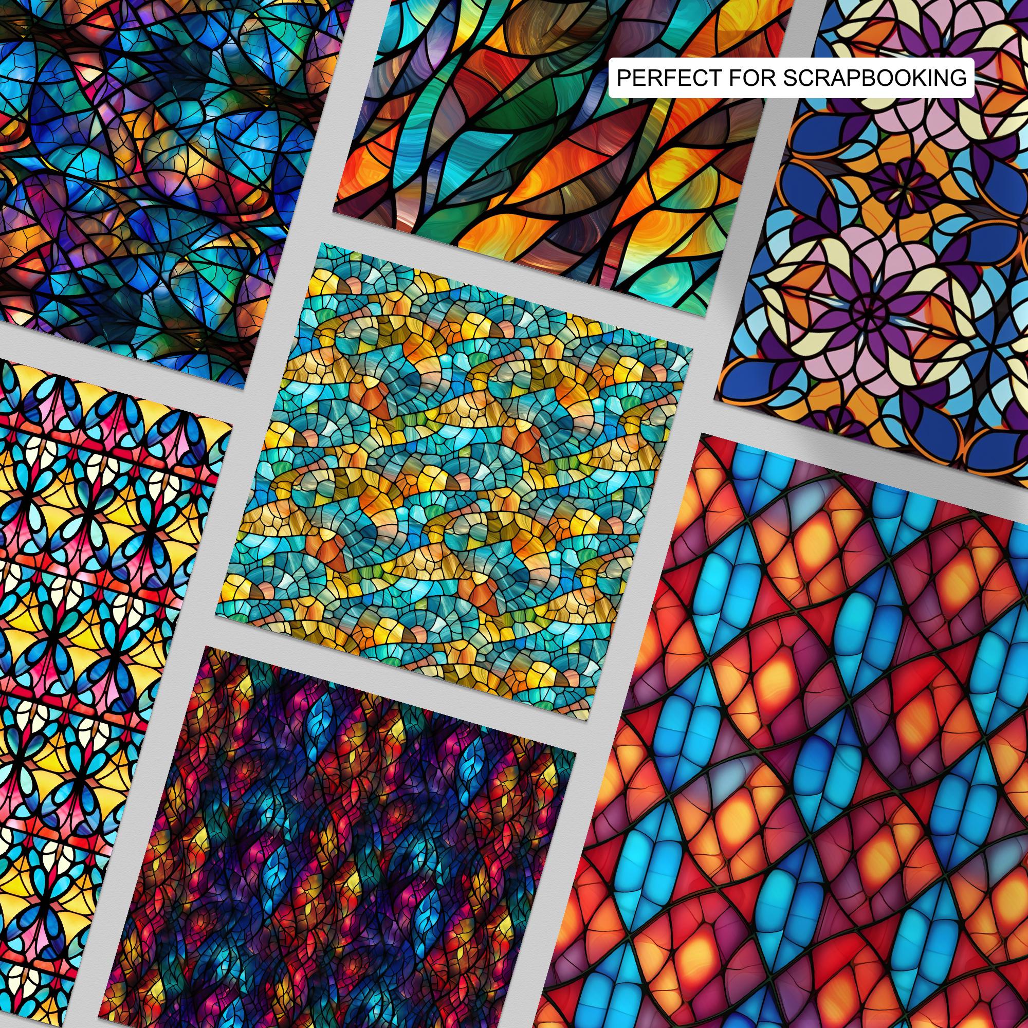 152 Stained Glass Seamless Pattern | Digital Seamless Pattern Geometric ...