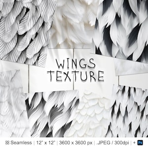 172 Wings Seamless Pattern | Digital Seamless Pattern Wings Feather | 3d Butterfly Wings Digital Paper | Photoshop Angel Wings Patterns