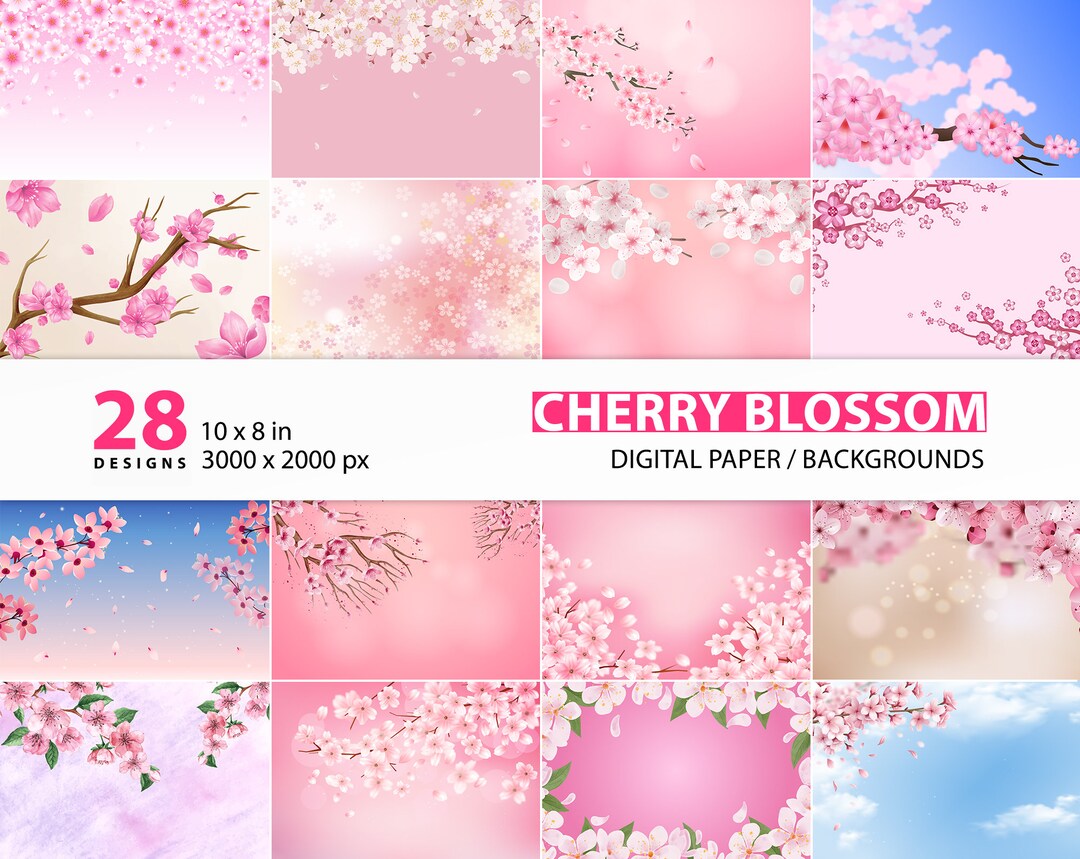 28 Cherry Blossom Background Spring Background Japanese - Etsy