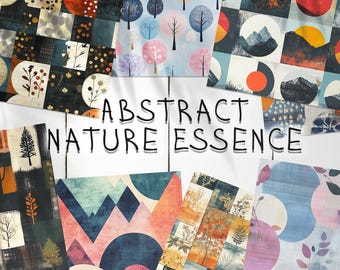 32 Abstract Nature Essence Seamless Pattern Background | Mountains Digital Seamless Texture | Woodland Digital Paper | Photoshop Pattern