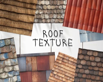 154 Roof Seamless Pattern | Digital Seamless Metal Roof Textures | 3d Roof Digital Paper | Photoshop Ceramic Roof | Bamboo Roof Patterns