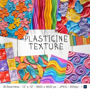 112 Plasticine Seamless Pattern Background | Digital Seamless Pattern Plasticine | Plasticine Digital Paper | Photoshop Plasticine Pattern