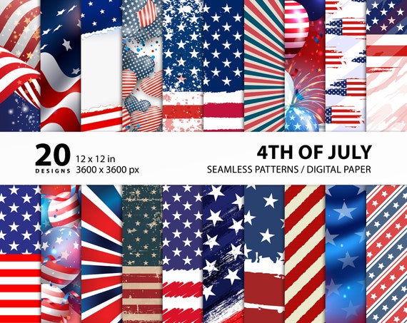 20 4th of July Digital Paper Set 4th of July Background - Etsy