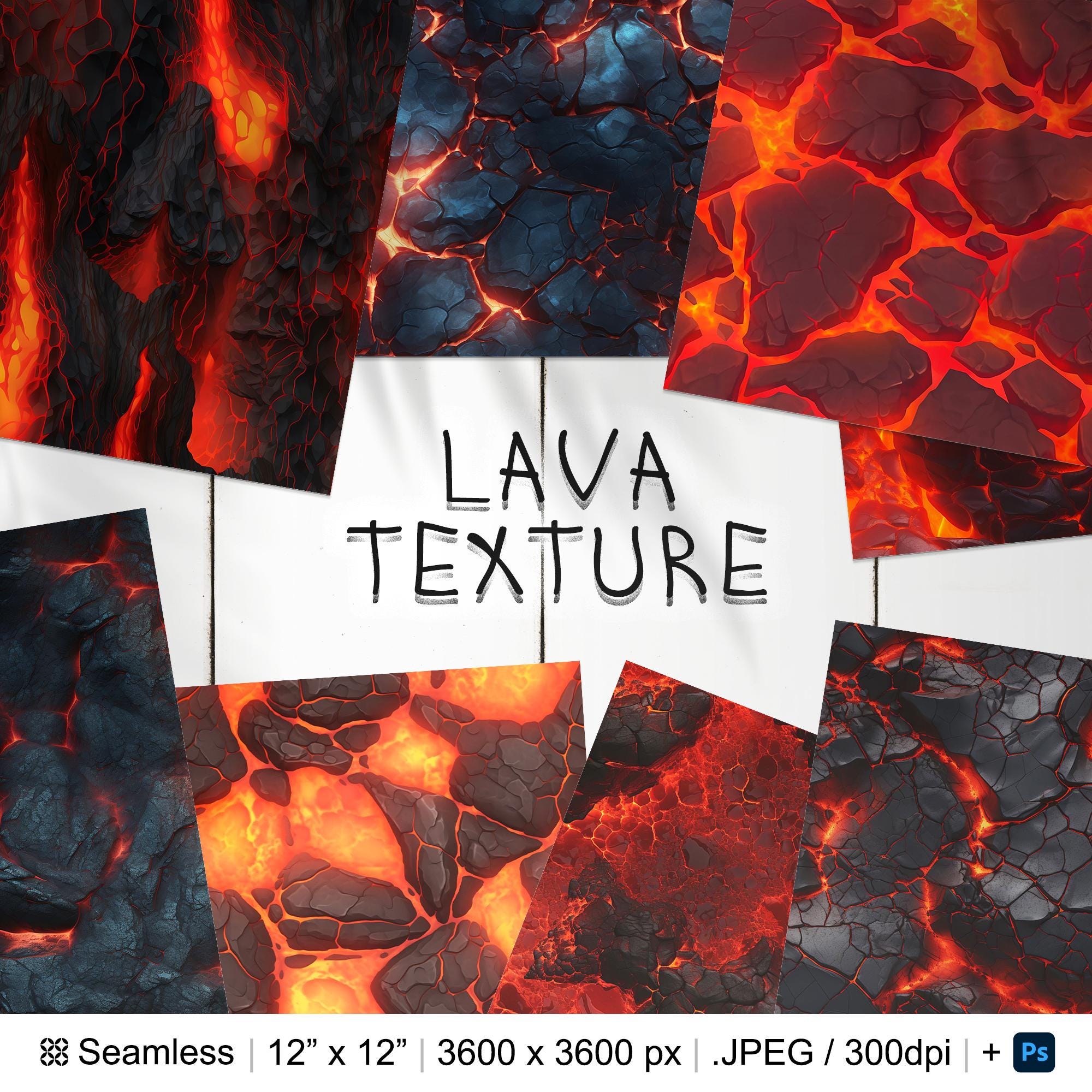 Naadloos lavapatroon 182 | Digitaal naadloos patroon stromende lava | 3D-vulkanische lava digitaal papier | Gebarsten lavapatronen in Photoshop