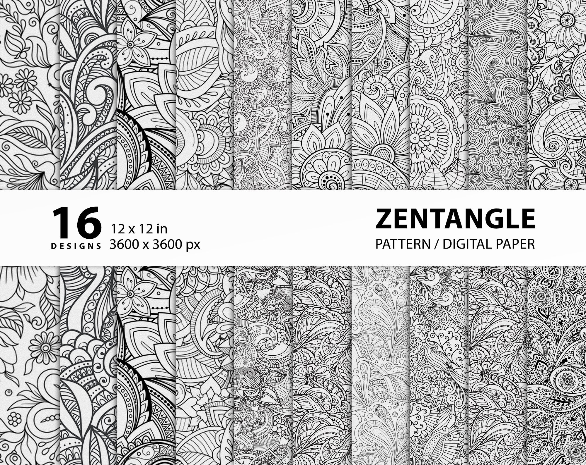 Zen Tangle Coloring - Etsy