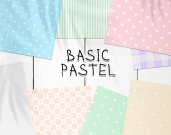 105 Basic Pastel Seamless Patterns | Pastel Baby Digital Paper | Pastel Printable Background | Cute Pastel Digital Paper 12x12 300DPI PNG