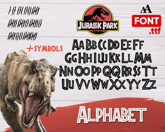 jurassic park font svg jurassic park alphabet svg jurassic | Etsy