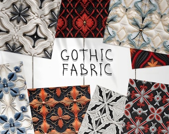 116 Gothic Fabric Seamless Pattern | Digital Seamless Pattern Gothic Embroidery | 3d Gothic Digital Paper | Photoshop Gothic Fabric Pattern