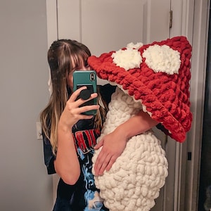 Large Mushroom Pillow - Red
