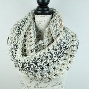 Chunky Crochet Infinity Scarf- Moonlight