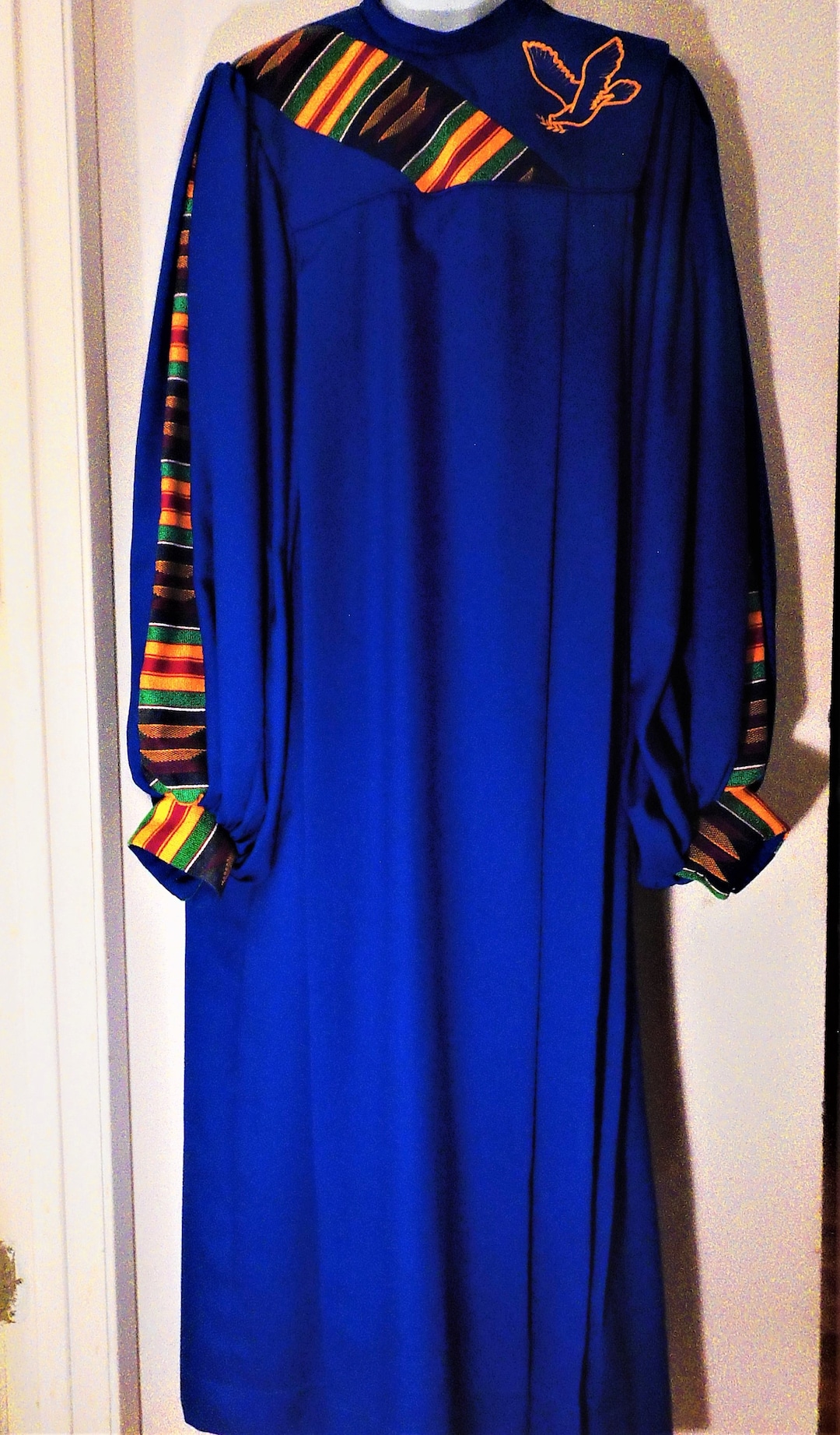 Sample, New Condition Sale Priced CHURCH Robe With WOVEN KENTE Accents