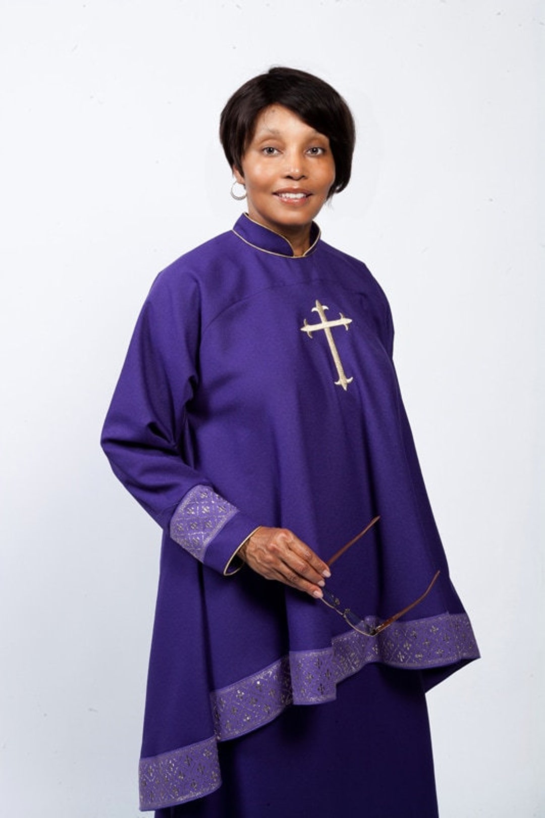 Unique CHURCH ROBE. Metallic Gold Cross and Extravagant Trimming Added ...