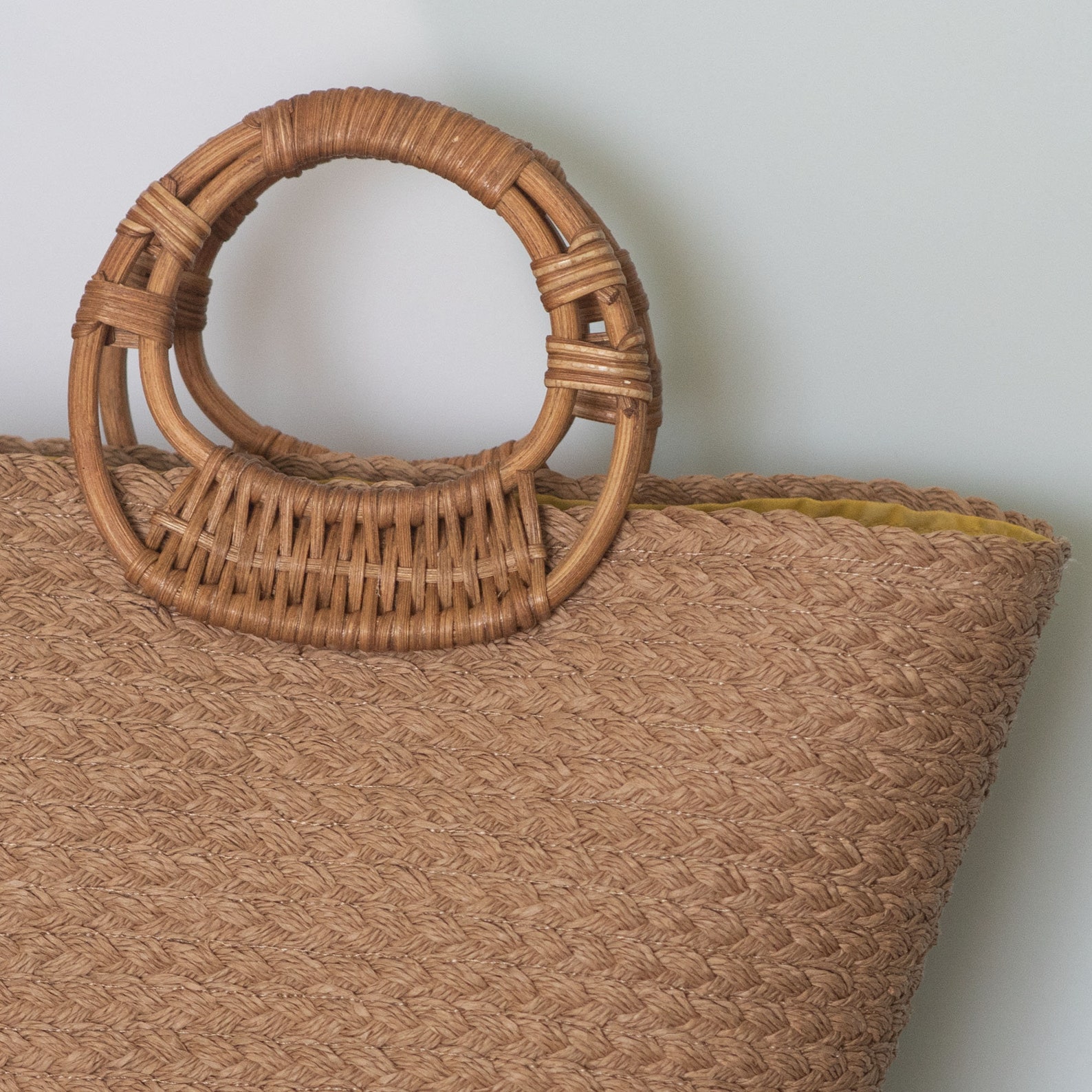 Bamboo Bag Handle Rattan Women Handbags Wicker Woven Hand Bag Etsy