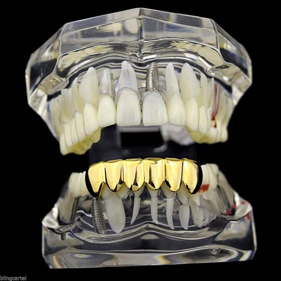 Best Grillz Set Silver Tone Plain Top And Bottom Teeth Hip Hop Grills