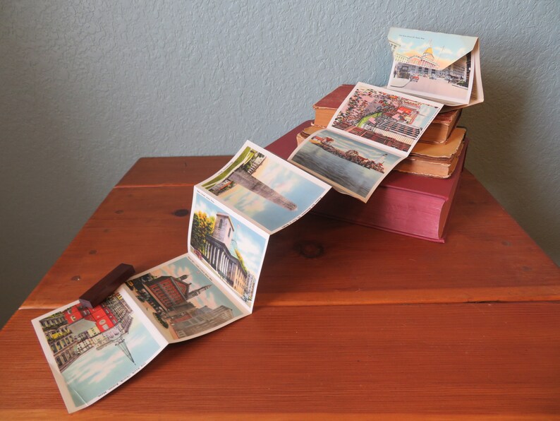 Vintage Souvenir Linen Postcard Folder from Boston Etsy