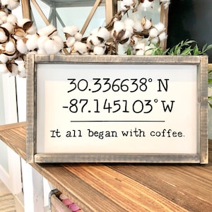 Military Gift Unique Deployment Gift Idea Unique Veteran Memorabilia Gift Unique Soldier Hometown GPS Gift Latitude Longitude Town Sign