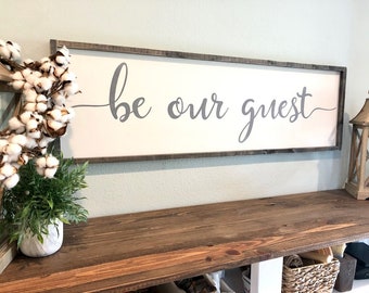 Hand Painted 'Be Our Guest' Farmhouse Sign: Guest Room Decor
