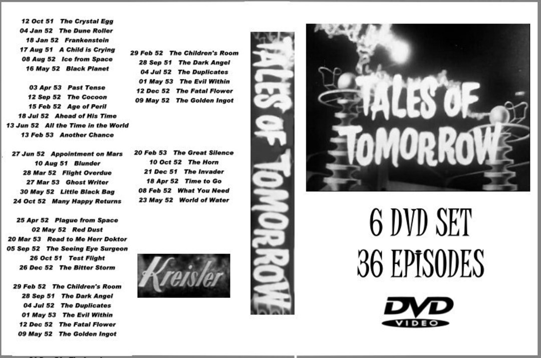 Tales of Tomorrow 6 DVD SET 36 Episodes 1951-1953 Sci Fi Tales of Tomorrow 6 DVD SET 36 Episodes 1951-1953 Sci Fi