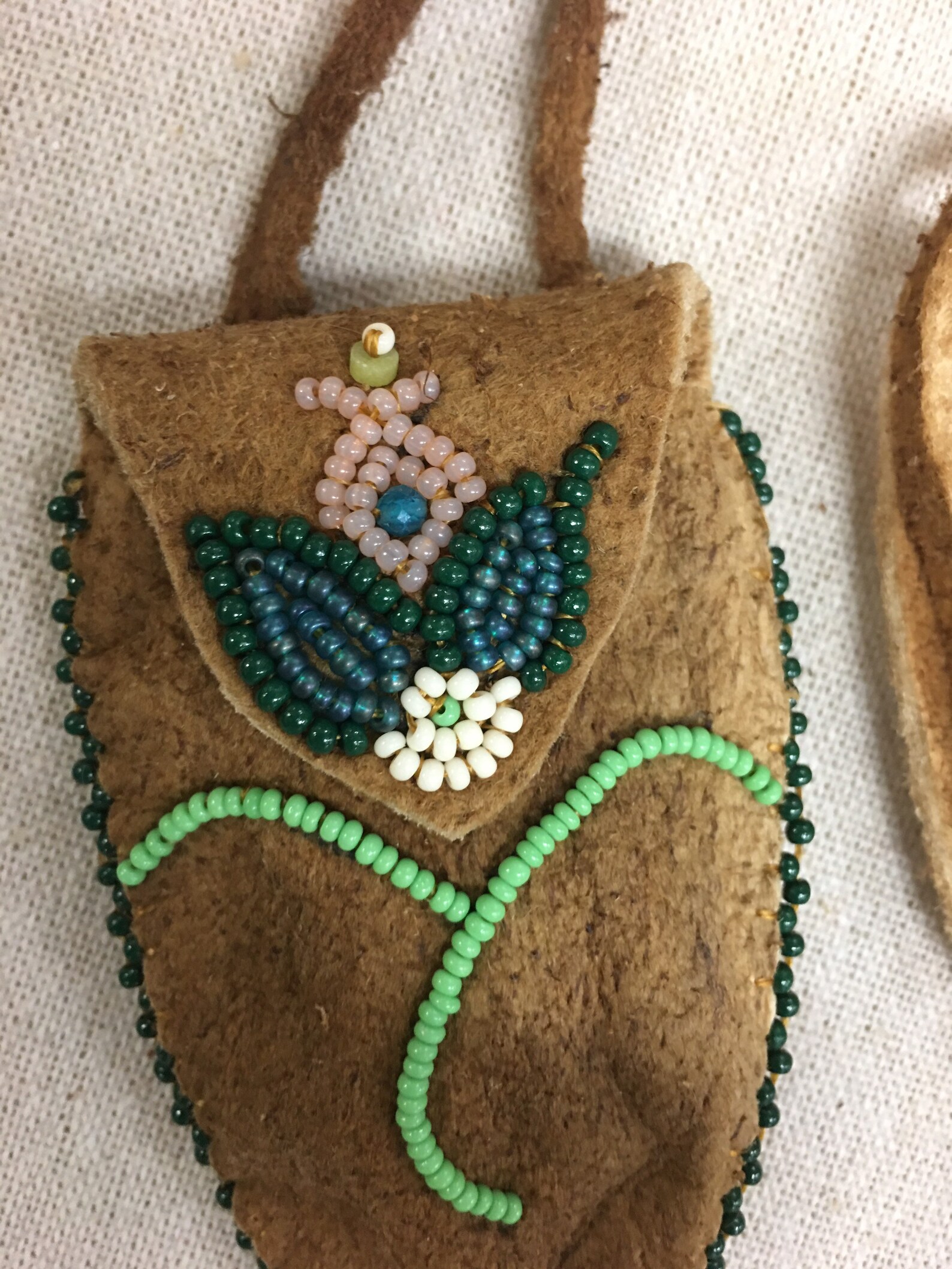 Beaded Medicine Pouch on Traditional Hide. Etsy Canada