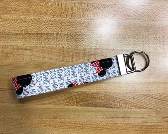 Minnie Mouse Disney Key Fob Keychain Wristlet Keyfob