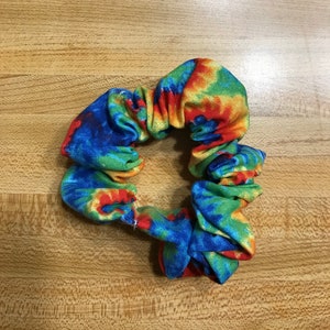 Tie Dye Print Hair Scrunchie Handmade Hair Accessory