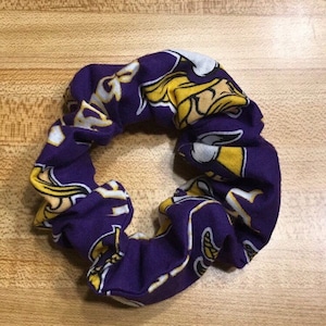 Minnesota Vikings Football Print Hair Scrunchie NFL Handmade Hair Accessory