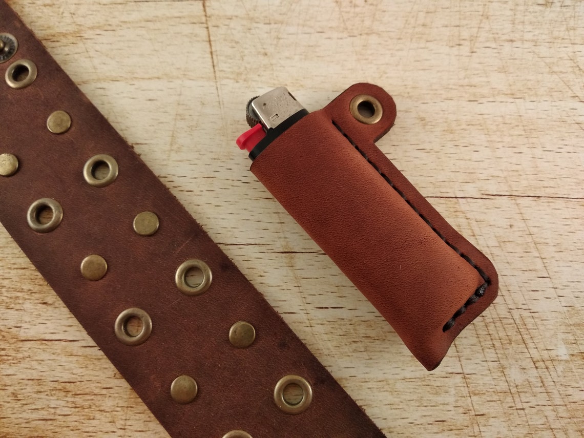 Brown Lighter Cover Lighter Holder Leather Ligther Case Etsy
