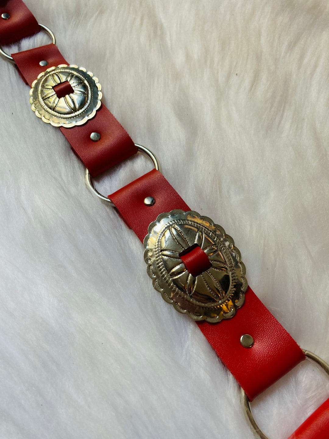 Red Concho Belt Etsy
