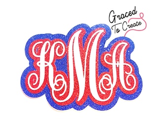 Glitter Monogram Cutout: 3-Layer Homecoming Mum Decoration