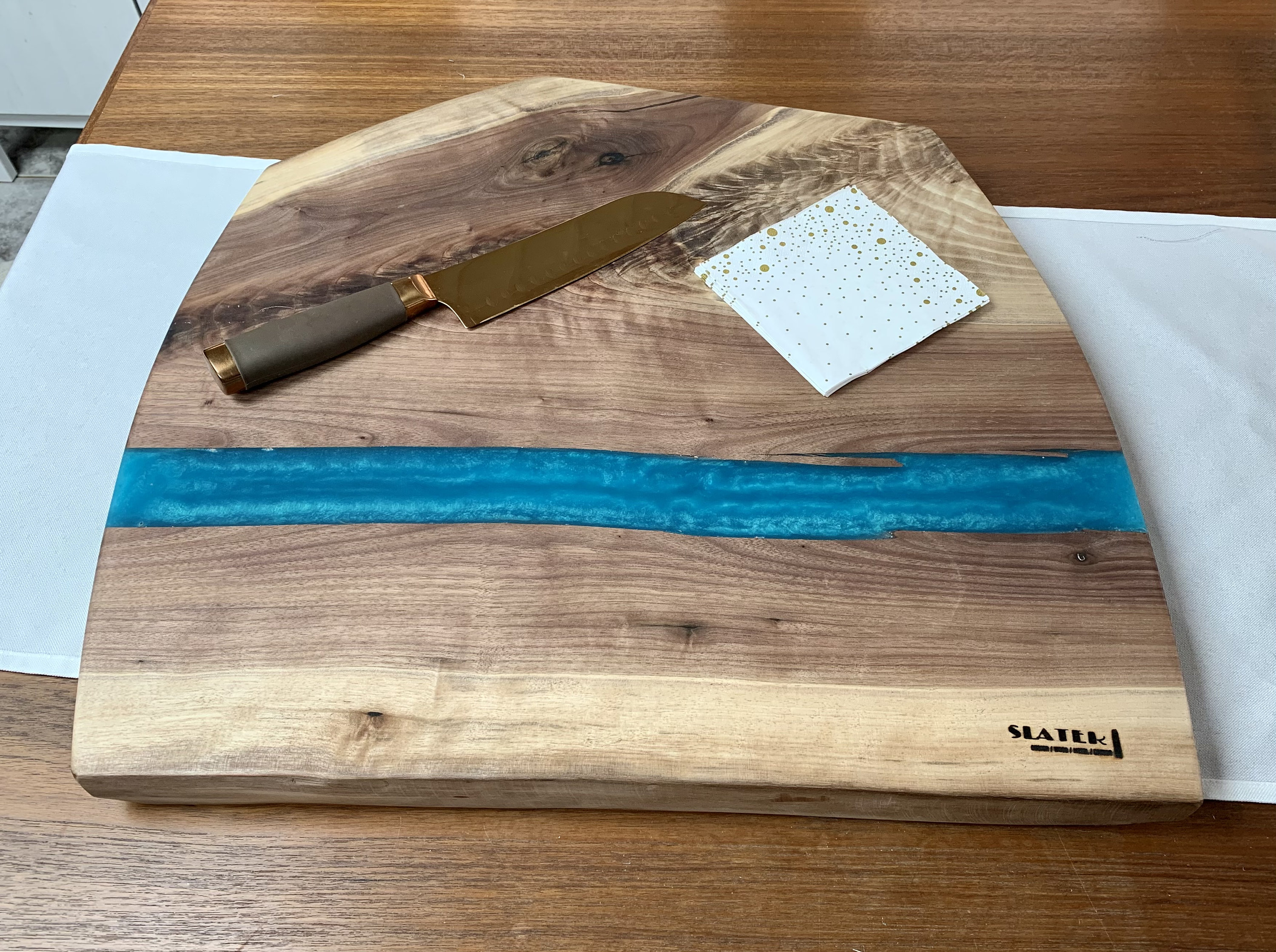 Live Edge Epoxy River Serving Board Etsy