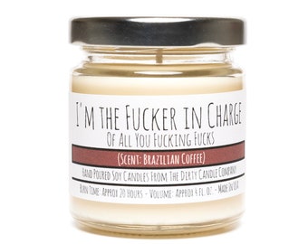Soy el hijo de puta a cargo de todos ustedes, jodidos, regalo de vela de soja vertida a mano para el jefe - Regalo para la madre mamá - Café brasileño perfumado