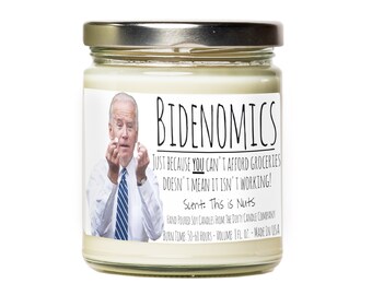Bidenomics™ Hand-Poured Soy Candle - Funny Gag Gift - Democrat Gift - Republican Gift - Gift for Conservative - FJB - Fake News